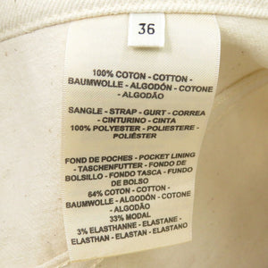 新品同様 エルメス コットン ホワイト シルバー金具 サロペット 白 1275【中古】HERMES