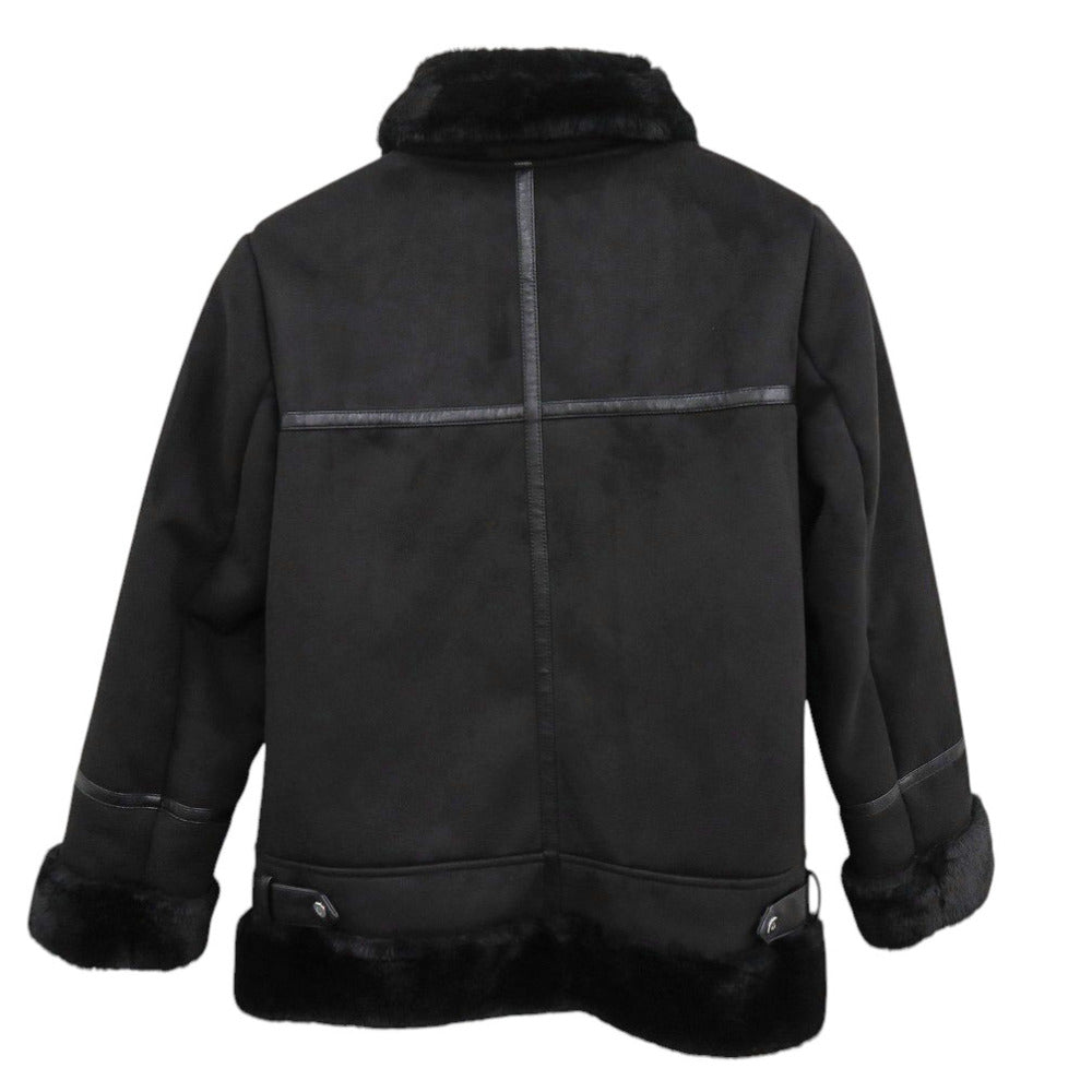 新品同様 ラルフローレン フェイク ムートン ジャケット ブラック ポリエステル 黒 フェイクファー 1278【中古】RALPH LAUREN