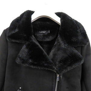 新品同様 ラルフローレン フェイク ムートン ジャケット ブラック ポリエステル 黒 フェイクファー 1278【中古】RALPH LAUREN