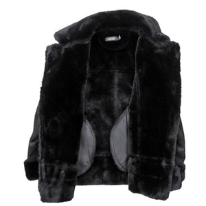 新品同様 ラルフローレン フェイク ムートン ジャケット ブラック ポリエステル 黒 フェイクファー 1278【中古】RALPH LAUREN