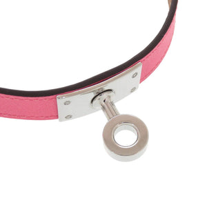 未使用 エルメス 2連 ケリー ドゥブルトゥール ブレスレット ヴォースイフト ローズアザレ シルバー金具 A刻印 ピンク 1290【中古】HERMES