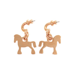 未使用 エルメス シュヴァル グランド パラード ラッカーメタル ローズゴールド ピアス 1297【中古】HERMES