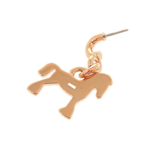 未使用 エルメス シュヴァル グランド パラード ラッカーメタル ローズゴールド ピアス 1297【中古】HERMES