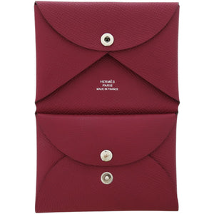 未使用 エルメス カルヴィデュオ ヴォーエプソン ルビー B刻印(2023年製) コインケース 財布 赤 1298 【中古】 HERMES
