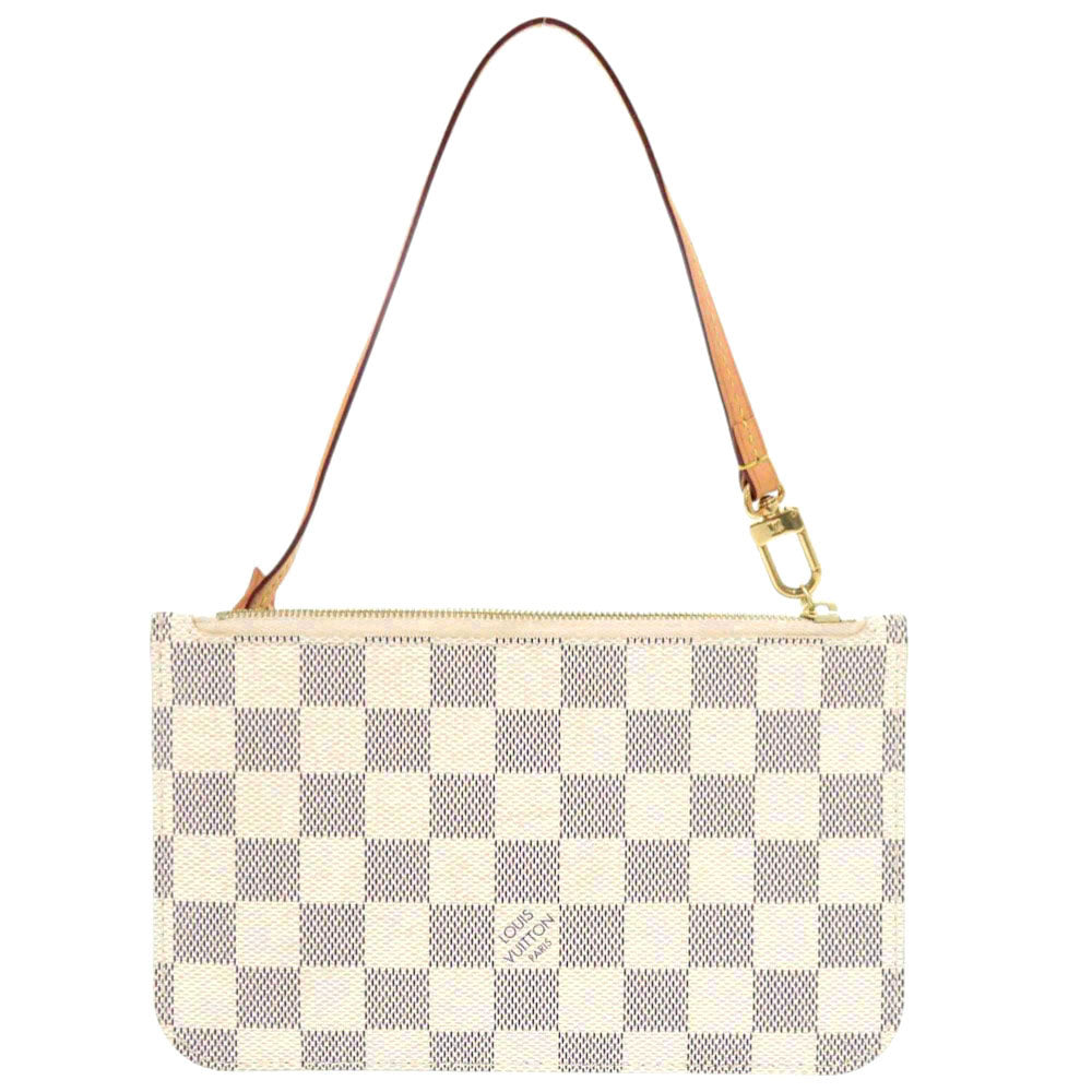 美品 ルイ ヴィトン ネヴァーフルポーチ PM用 ダミエアズール ホワイト ポーチ LV 1304【中古】LOUIS VUITTON