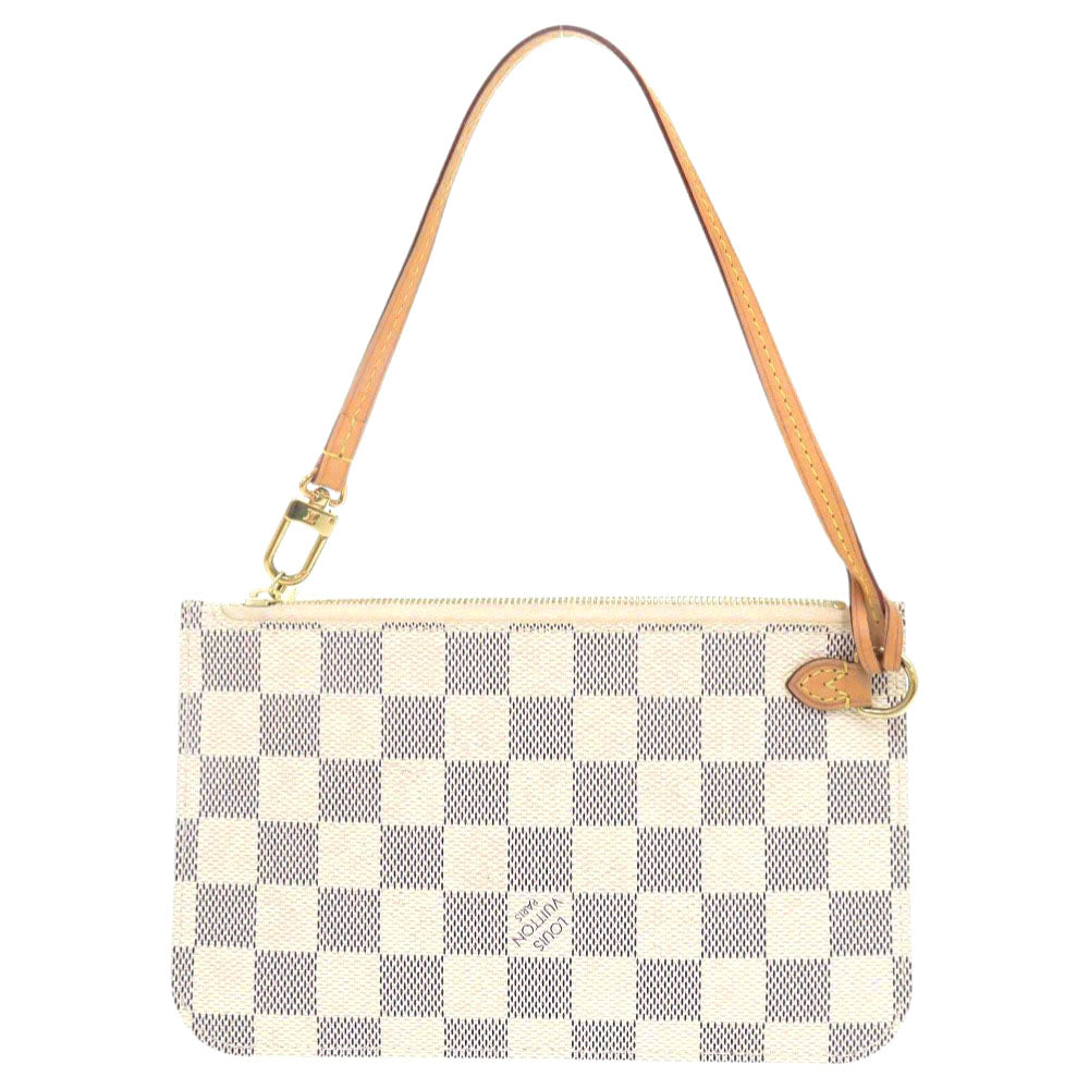 美品 ルイ ヴィトン ネヴァーフルポーチ PM用 ダミエアズール ホワイト ポーチ LV 1304【中古】LOUIS VUITTON