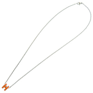 新品同様 エルメス ポップアッシュ ミニ メタル シルバー金具 オレンジ 橙 ネックレス 1313【中古】HERMES