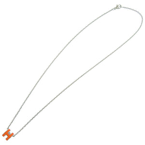 新品同様 エルメス ポップアッシュ ミニ メタル シルバー金具 オレンジ 橙 ネックレス 1313【中古】HERMES