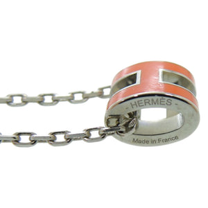 新品同様 エルメス ポップアッシュ ミニ メタル シルバー金具 オレンジ 橙 ネックレス 1313【中古】HERMES