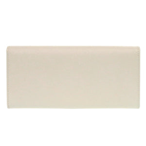 美品 ブルガリ 282427 ロゴクリップ レザー ホワイト 長財布 白 1319【中古】BVLGARI