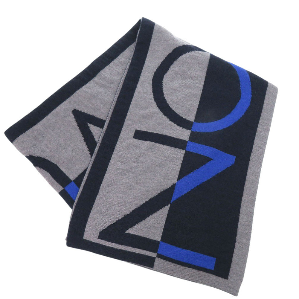 美品 ルイ ヴィトン エシャルプ LV ホライゾン M71240 ウール グレー ネイビー マフラー LV 1320【中古】LOUIS VUITTON