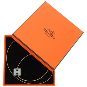 美品 エルメス カージュドアッシュ Hキューブ メタル ライトブルー 青 ネックレス 1327【中古】HERMES