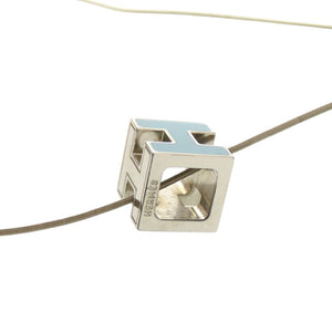 美品 エルメス カージュドアッシュ Hキューブ メタル ライトブルー 青 ネックレス 1327【中古】HERMES