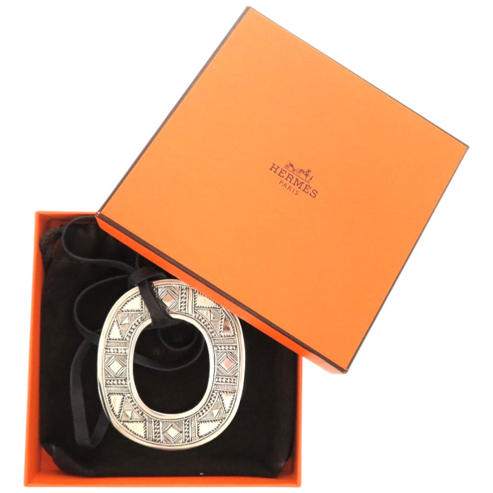 美品 エルメス イスメ トゥアレグ ペンダント ヴィンテージ シルバー925 ブラック 黒 ネックレス 1334【中古】HERMES