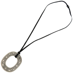 美品 エルメス イスメ トゥアレグ ペンダント ヴィンテージ シルバー925 ブラック 黒 ネックレス 1334【中古】HERMES