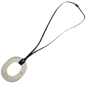 美品 エルメス イスメ トゥアレグ ペンダント ヴィンテージ シルバー925 ブラック 黒 ネックレス 1334【中古】HERMES