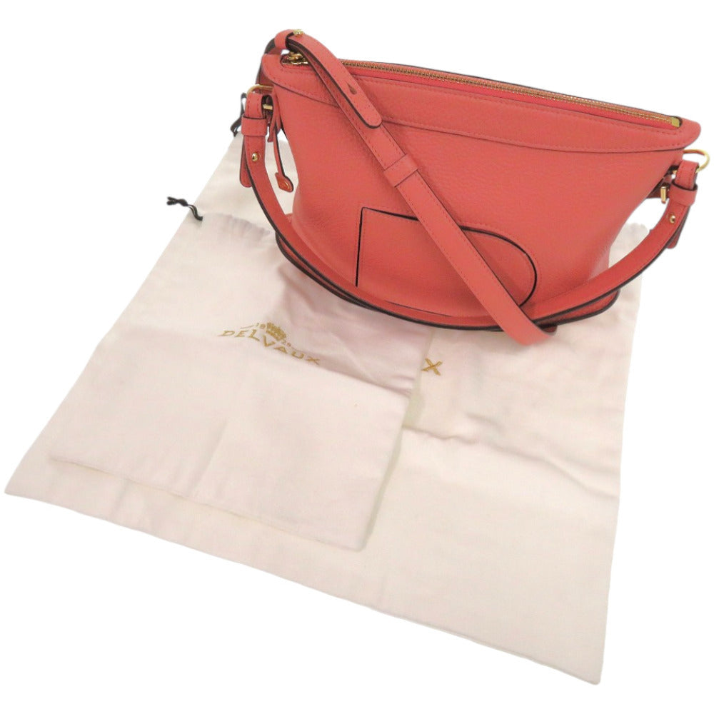 美品 デルボー Pin Swing ソフトピンスイング AA0608 レザー ピンク ショルダーバッグ 1335【中古】DELVAUX