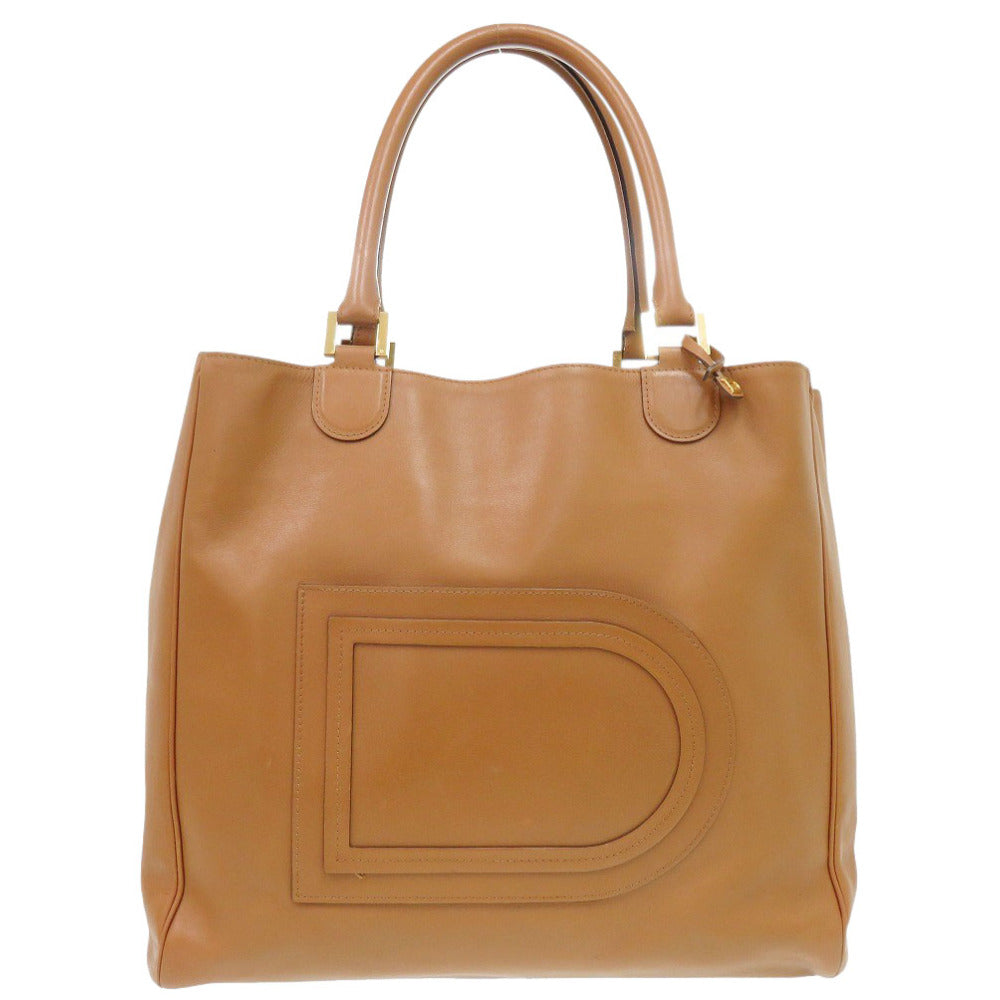 デルボー レザー ブラウン トートバッグ 茶 1336【中古】DELVAUX