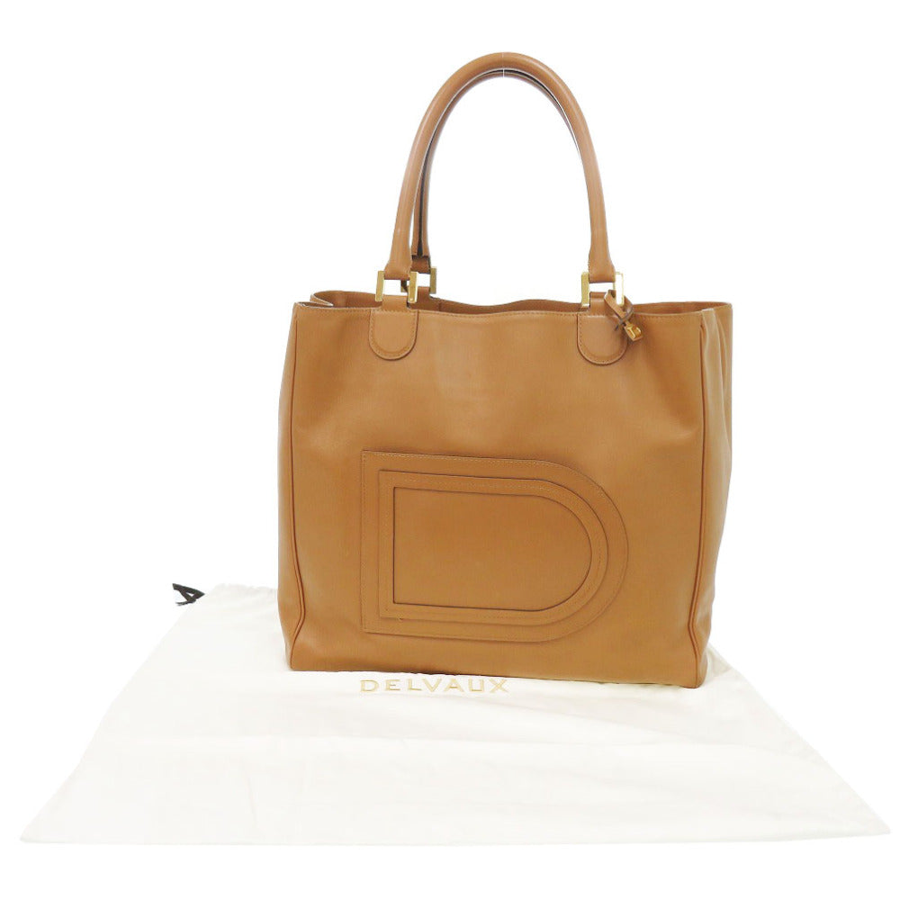 デルボー レザー ブラウン トートバッグ 茶 1336【中古】DELVAUX