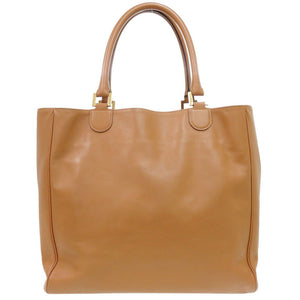 デルボー レザー ブラウン トートバッグ 茶 1336【中古】DELVAUX