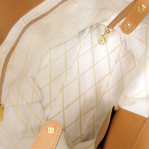 デルボー レザー ブラウン トートバッグ 茶 1336【中古】DELVAUX