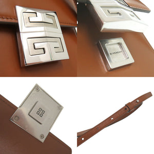 美品 ジバンシィ フォンショルダーバッグ クロスボディ ショルダーバッグ レザー ブラウン 1338【中古】GIVENCHY