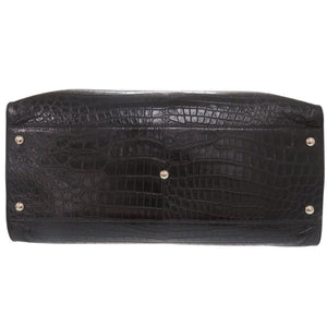 美品 フェンディ ピーカブー ラージ 8BN210 マットクロコ ブラック ハンドバッグ 黒 1344【中古】FENDI