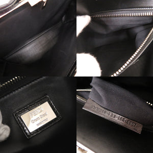 美品 フェンディ ピーカブー ラージ 8BN210 マットクロコ ブラック ハンドバッグ 黒 1344【中古】FENDI