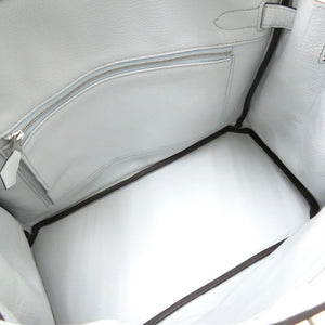 未使用 エルメス バーキン30 トリヨンクレマンス ブルーペール シルバー金具 U刻印(2022年製) ハンドバッグ 1350 【中古】 HERMES