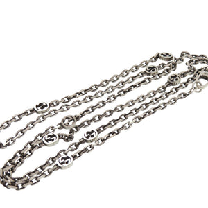 新品同様 グッチ タイガーヘッド インターロッキングG ネックレス シルバー925 1361【中古】GUCCI