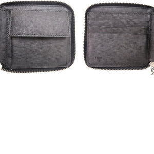 美品 フェンディ チェーン 7M0197 レザー ブルー 青 二つ折り財布 1367【中古】FENDI