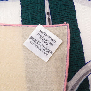 新品同様 エルメス カレジェアン カレ140 MORS A JOUETS 馬銜 カシミヤ シルク ブラック スカーフ 1380【中古】HERMES