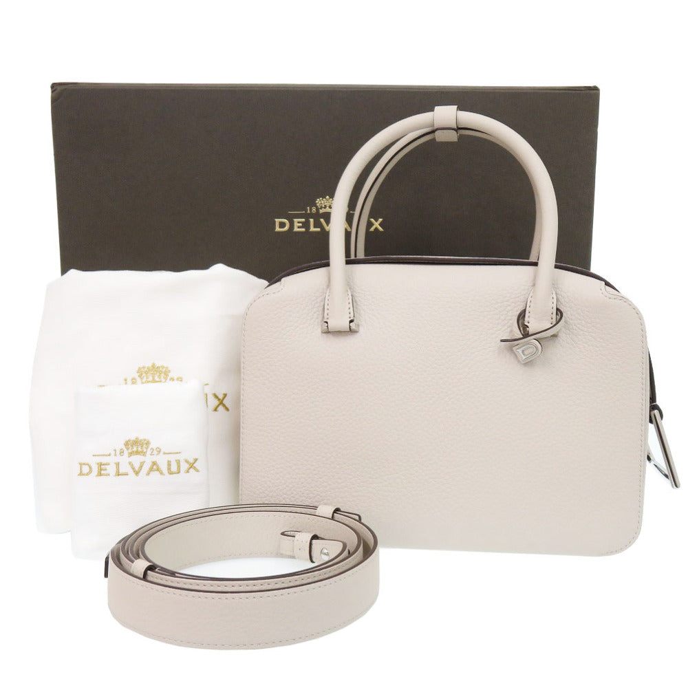 未使用 デルボー クールボックスMM AA0662AQY085YPA レザー セサミ ハンドバッグ 白 1392【中古】DELVAUX