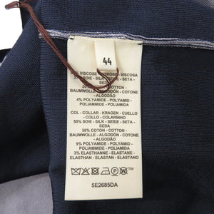 未使用 エルメス ショートスリーブニット ジャガードニット ブリッド ドゥ ガラ H5E2685DA ニット レーヨン シルク コットン ネイビー 1395【中古】HERMES