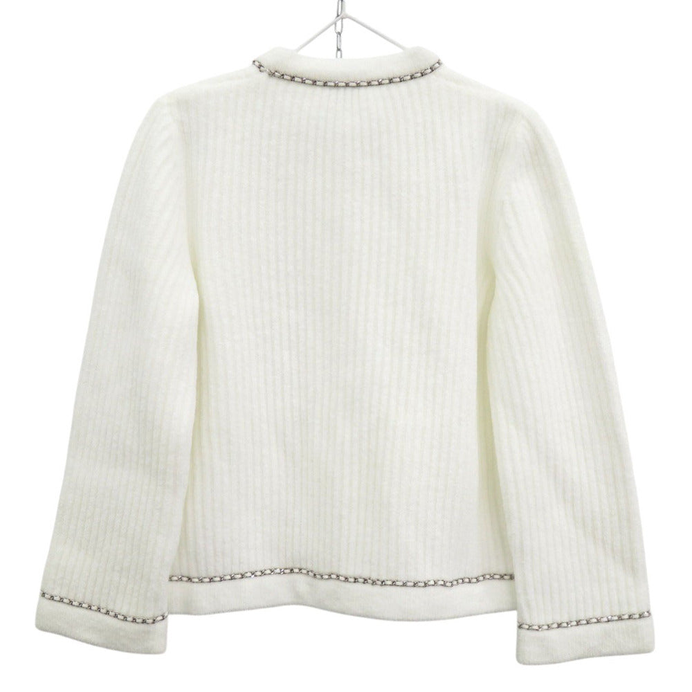 新品同様 シャネル ライオンボタン P73520K10560 ナイロン ホワイト ジャケット アウター 白 1396【中古】CHANEL