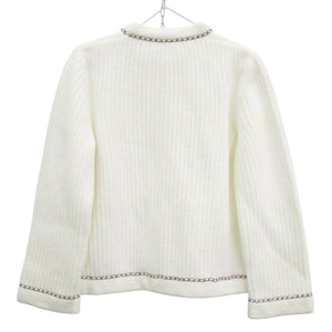 新品同様 シャネル ライオンボタン P73520K10560 ナイロン ホワイト ジャケット アウター 白 1396【中古】CHANEL