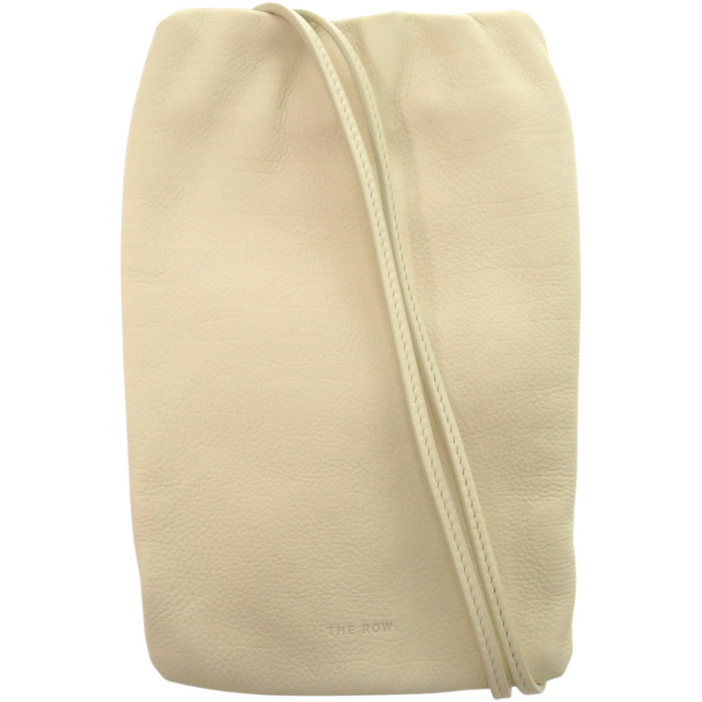 美品 ザ ロウ バース フォン ケース レザー アイボリー 白 ショルダーバッグ 1398【中古】THE ROW