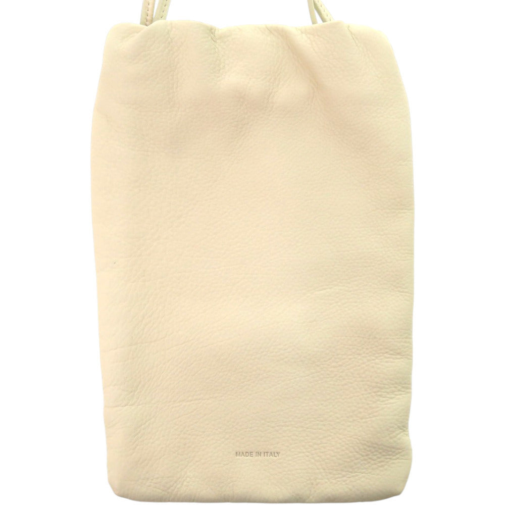 美品 ザ ロウ バース フォン ケース レザー アイボリー 白 ショルダーバッグ 1398【中古】THE ROW