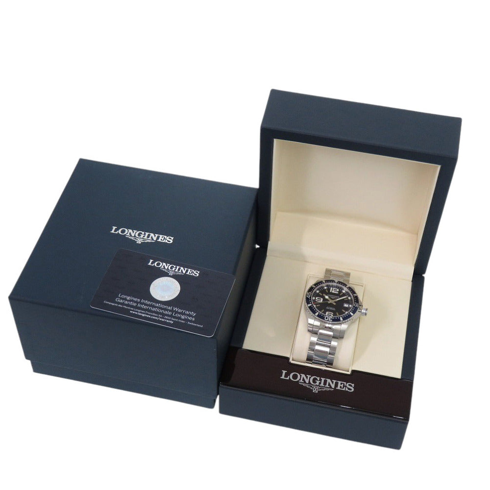 未使用 ロンジン ハイドロコンクエスト L3.741.4.96.6 SS ブルー 青文字盤 自動巻き 腕時計 1401【中古】LONGINES