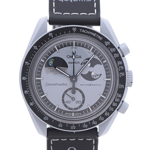 未使用 オメガ × スウォッチ スピードマスター ミッショントゥザ アースフェイズ ムーンフェイズ SO33M700 クオーツ腕時計 ナイロン/バイオセラミック グレー 1405【中古】OMEGA メンズ