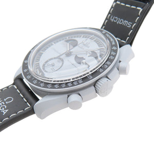 未使用 オメガ × スウォッチ スピードマスター ミッショントゥザ アースフェイズ ムーンフェイズ SO33M700 クオーツ腕時計 ナイロン/バイオセラミック グレー 1405【中古】OMEGA メンズ