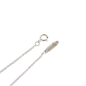 美品 ティファニー Tスマイル スモール K18WG サファイア 750WG ホワイトゴールド ネックレス ジュエリー 1416【中古】TIFFANY&Co.