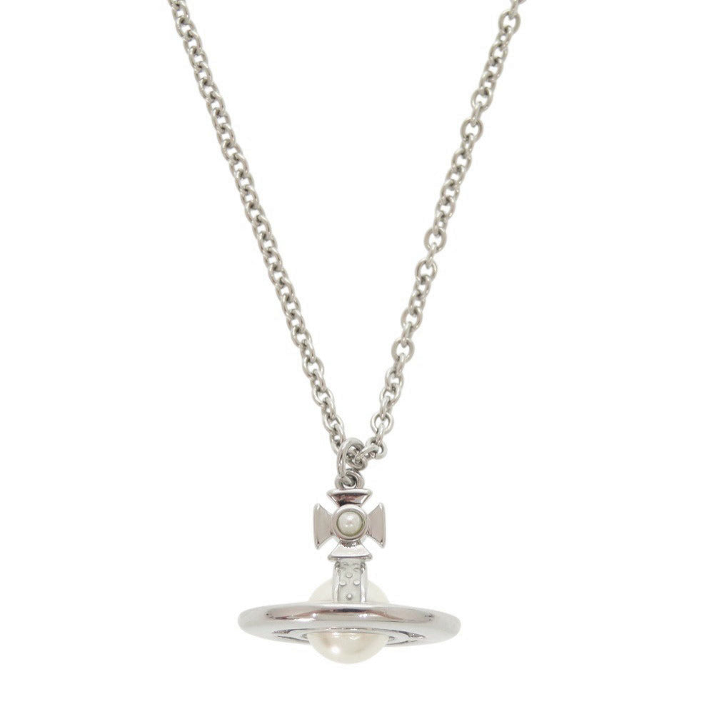 未使用 ヴィヴィアンウエストウッド オーブ メタル フェイクパール シルバー ネックレス 1438【中古】Vivienne Westwood