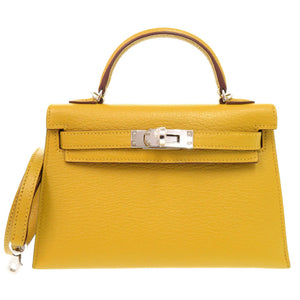 未使用 エルメス ミニケリードゥ シェーブル ジョーヌアンブル キャメル シルバー金具 K刻印(2025年製) 2WAY ハンドバッグ 1452 【中古】 HERMES ミニケリー2