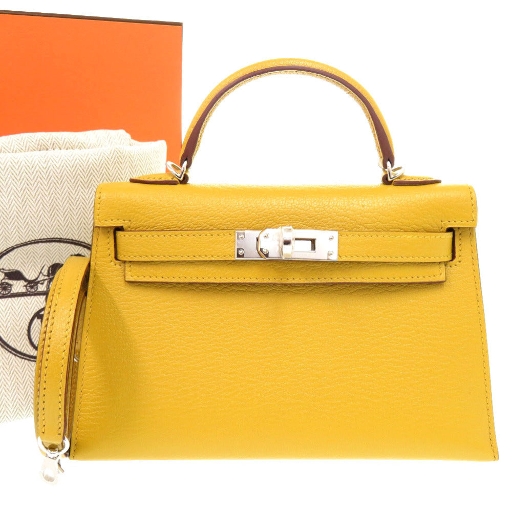 未使用 エルメス ミニケリードゥ シェーブル ジョーヌアンブル キャメル シルバー金具 K刻印(2025年製) 2WAY ハンドバッグ 1452 【中古】 HERMES ミニケリー2