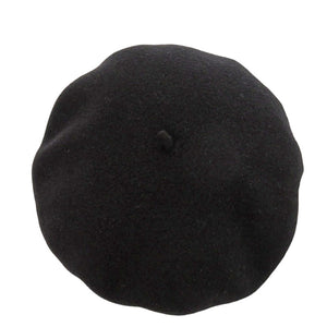 新品同様 エルメス ベレー帽 ウール ブラック ゴールド 黒 1455【中古】HERMES