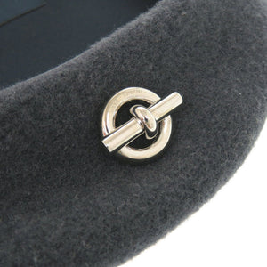 新品同様 エルメス ベレー帽 ウール グレー シルバー 1456【中古】HERMES