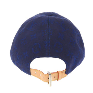 美品 ルイ ヴィトン キャップ モノグラム エッセンシャル サイズL M77590 コットン ブルー 帽子 キャップ LV 1459【中古】LOUIS VUITTON メンズ