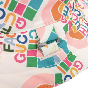 新品同様 グッチ バケットハット GUCCI×THE NORTH FACE グッチ×ザノースフェイス コラボ ナイロン ホワイト 帽子 1472【中古】GUCCI