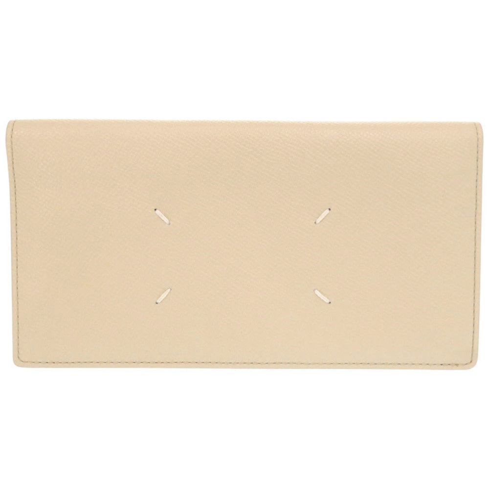 未使用品 メゾン マルジェラ 4ステッチ SA1UI0021 レザー ベージュ 二つ折り財布 1483【中古】Maison Margiela